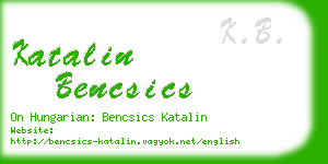 katalin bencsics business card